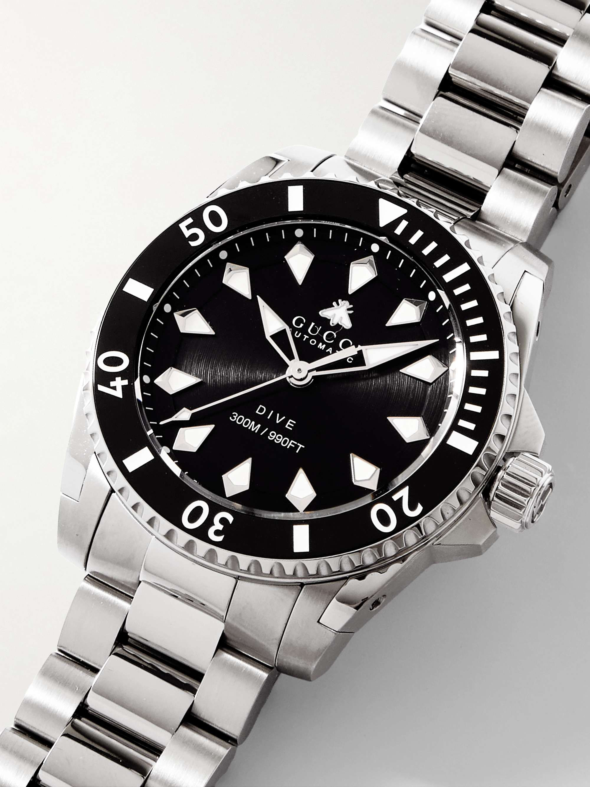  Shop Authentic Gucci Dive Automatic Black Dial Silver Steel Strap Watch for Men - YA136353 - Luxxuri