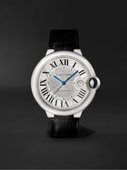  Shop Authentic Cartier Ballon Bleu de Cartier Silver Dial Black Leather Strap Watch for Men - WSBB0026 - Luxxuri