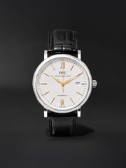  Shop Authentic IWC Portofino Automatic White Dial Black Leather Strap Watch for Men - IW356517 - Luxxuri