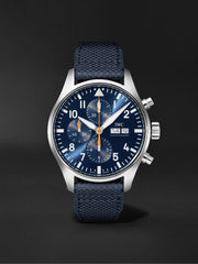  Shop Authentic IWC Pilot's Automatic Chronograph 43mm Blue Dial Blue Calfskin Strap Watch for Men - IW377729 - Luxxuri