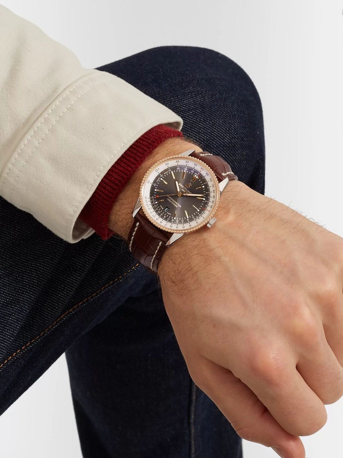  Shop Authentic Breitling Navitimer 1 Automatic 41mm Brown Dial Brown Leather Strap Mens Watch - U17326211M1P2 - Luxxuri