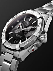  Shop Authentic Tag Heuer Aquaracer Quartz Black Dial Silver Steel Strap Watch for Men - WAY111Z.BA0928 - Luxxuri