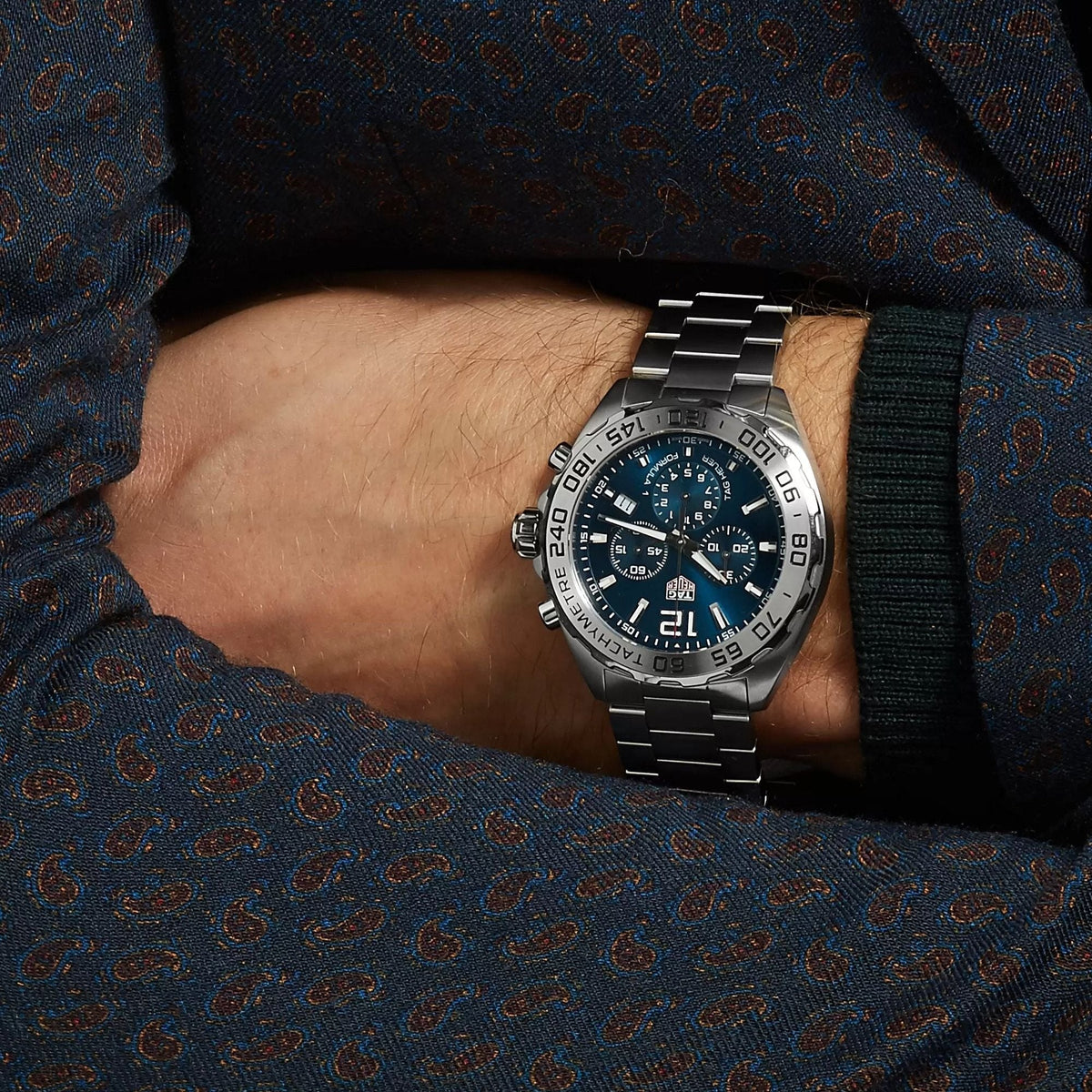  Shop Authentic Tag Heuer Formula 1 Chronograph Blue Dial Silver Steel Strap Watch for Men - CAZ101K.BA0842 - Luxxuri