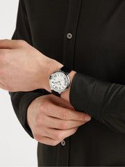  Shop Authentic Cartier Ballon Bleu de Cartier Silver Dial Black Leather Strap Watch for Men - WSBB0026 - Luxxuri
