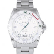  Shop Authentic Gucci Dive Quartz White Dial Silver Steel Strap Watch For Men - YA136336 - Luxxuri