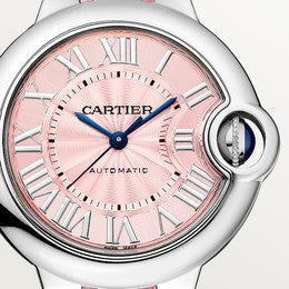  Shop Authentic Cartier Ballon Blue De Cartier Pink Dial Pink Leather Strap Watch for Women - WSBB0031 - Luxxuri