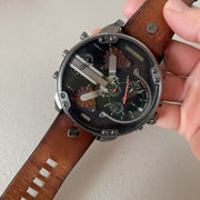  Shop Authentic Diesel Mr Daddy 2.0 Black Dial Brown Leather Strap Watch For Men - DZ7332 - Luxxuri