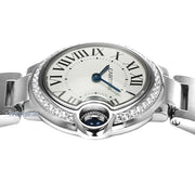  Shop Authentic Cartier Ballon Bleu De Cartier Diamonds White Dial Silver Steel Strap Watch for Women - W4BB0015 - Luxxuri