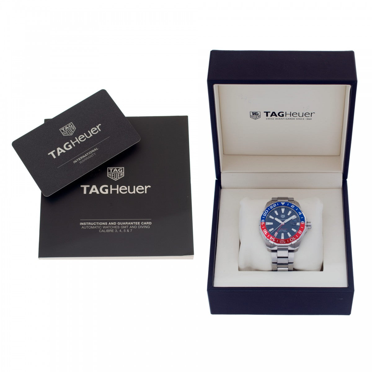  Shop Authentic Tag Heuer Aquaracer GMT Caliber 7 Pepsi Black Dial Silver Steel Strap Watch for Men - WAY201F.BA0927 - Luxxuri