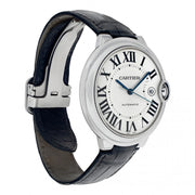 Shop Authentic Cartier Ballon Bleu de Cartier Silver Dial Black Leather Strap Watch for Men - WSBB0026 - Luxxuri