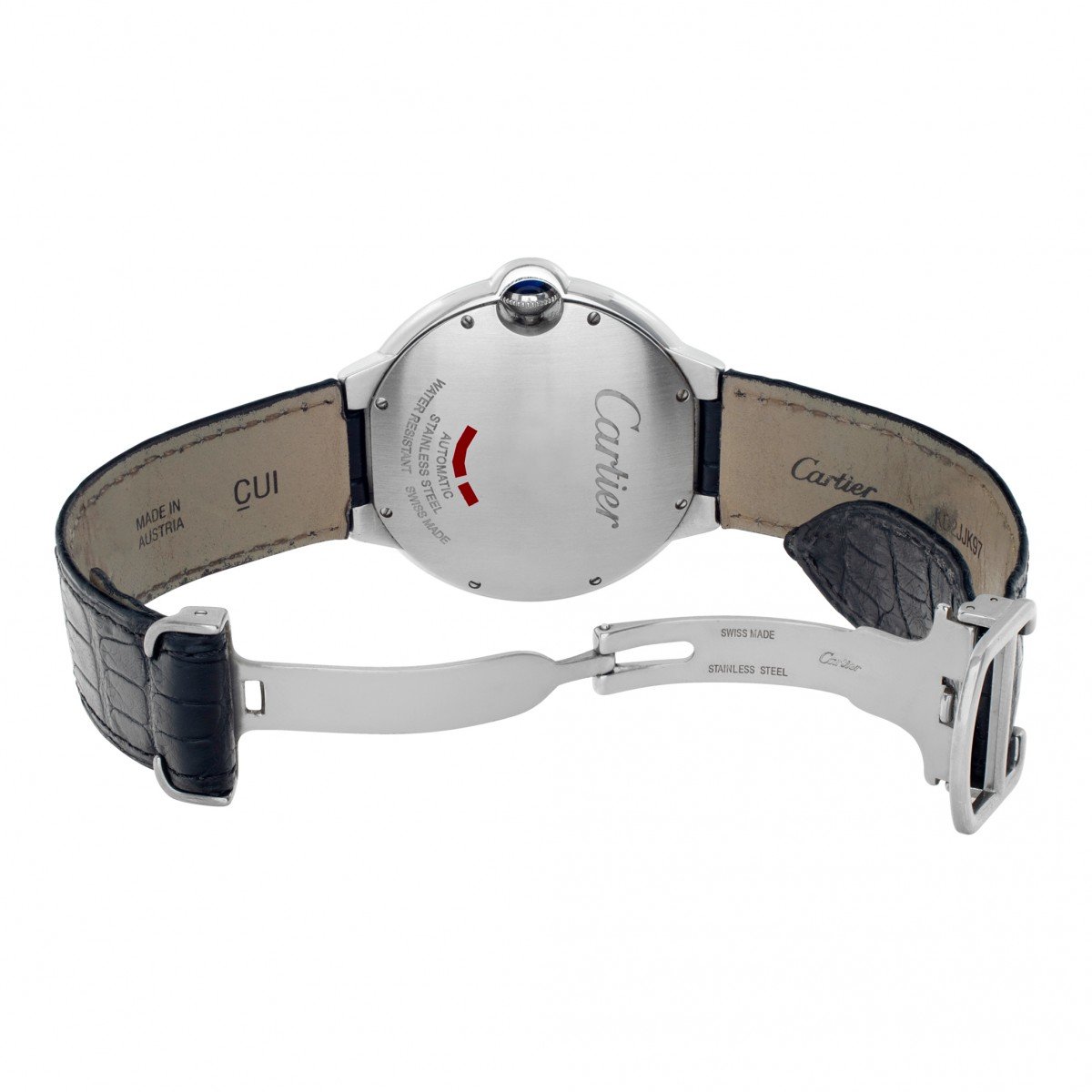  Shop Authentic Cartier Ballon Bleu de Cartier Silver Dial Black Leather Strap Watch for Men - WSBB0026 - Luxxuri