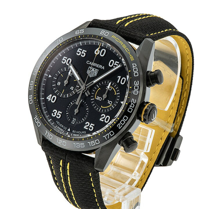  Shop Authentic Tag Heuer Carrera x Porsche Automatic Chronograph Black Dial Black Nylon Strap Watch for Men - CBN2A1H.FC6512 - Luxxuri