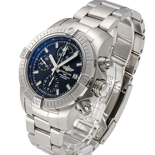  Shop Authentic Breitling Avenger Chronograph 43 Black Dial Silver Steel Strap Watch for Men - A13385101B1A1 - Luxxuri