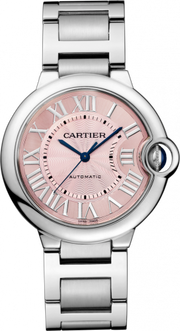  Shop Authentic Cartier Ballon Bleu De Cartier Pink Dial Silver Steel Strap Watch for Women - W6920041 - Luxxuri