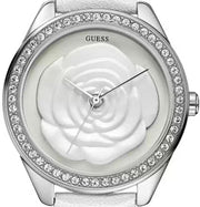  Shop Authentic Guess Rosette Analog White Dial White Leather Strap Watch For Women - W75043L1 - Luxxuri