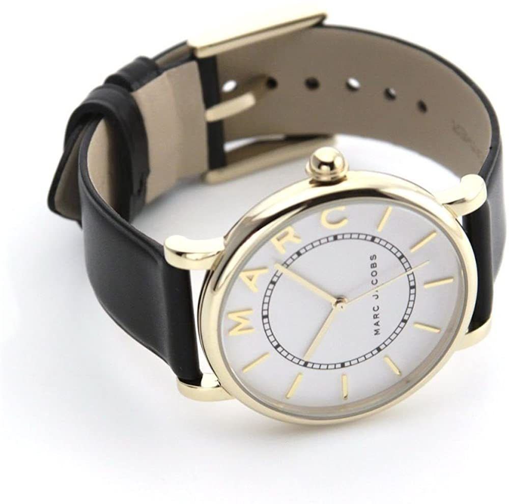  Shop Authentic Marc Jacobs Roxy White Dial Black Leather Strap Watch for Women - MJ1532 - Luxxuri