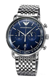  Shop Authentic Emporio Armani Aviator Chronograph Blue Dial Silver Steel Strap Watch For Men - AR11238 - Luxxuri