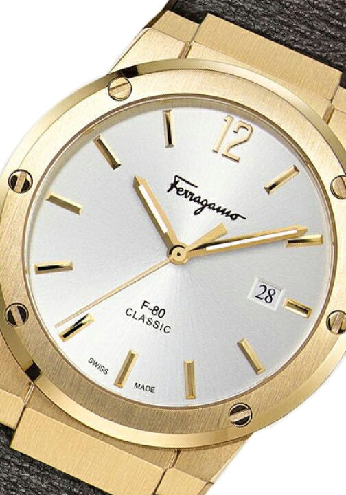  Shop Authentic Salvatore Ferragamo F-80 Classic White Dial Brown Leather Strap Watch for Men - SFDT00819 - Luxxuri