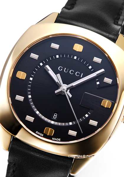  Shop Authentic Gucci GG2570 Quartz Black Dial Black Leather Strap Watch For Women - YA142408 - Luxxuri