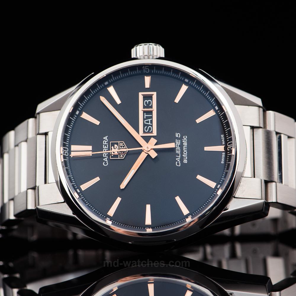  Shop Authentic Tag Heuer Carrera Calibre 5 Automatic Black Dial Silver Steel Strap Watch for Men - WAR201C.BA0723 - Luxxuri