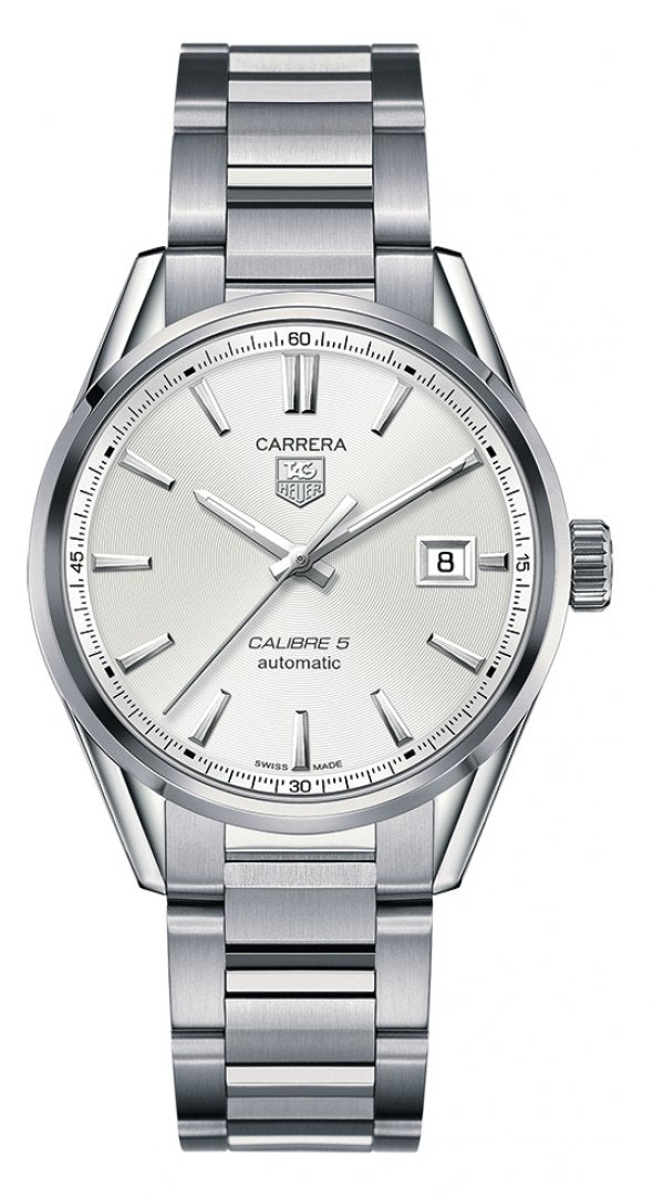  Shop Authentic Tag Heuer Carrera Automatic Caliber 5 White Dial Silver Steel Strap Watch for Men - WAR211B.BA0782 - Luxxuri