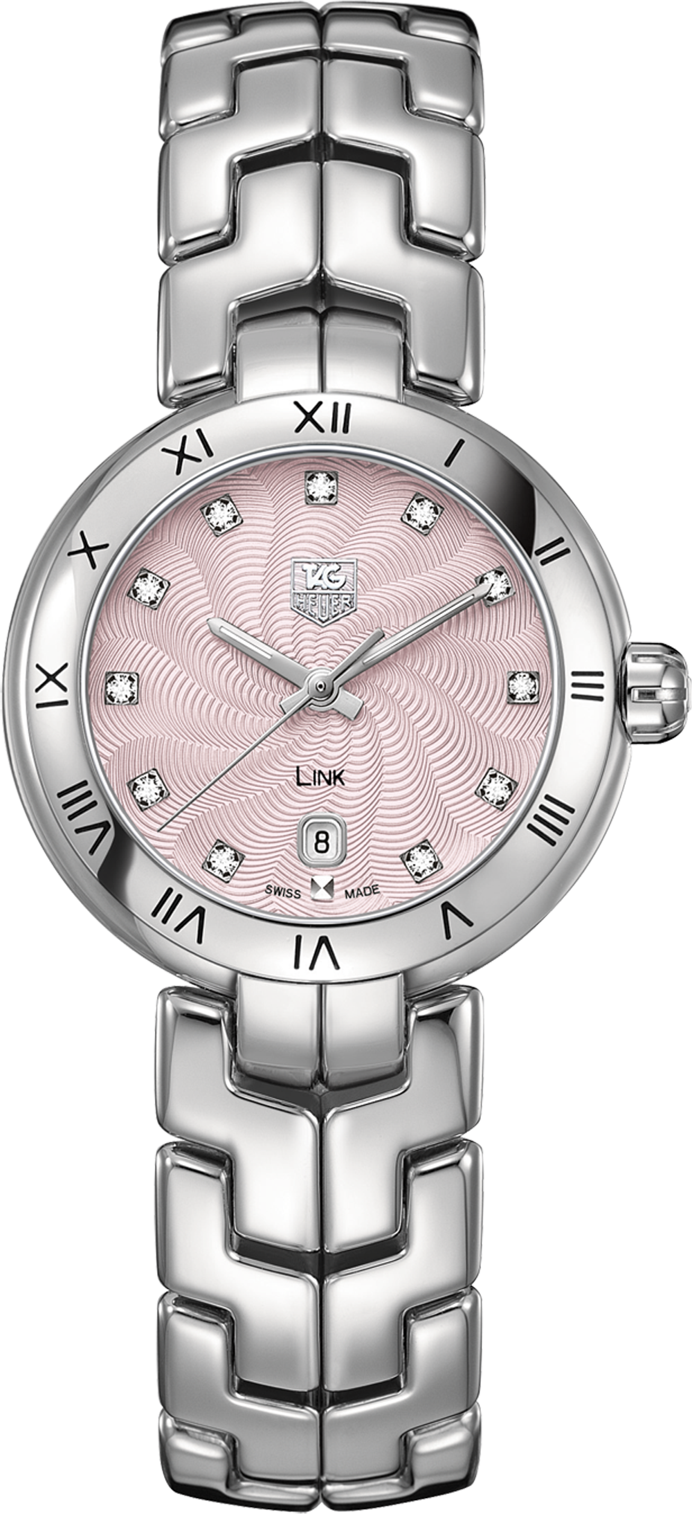  Shop Authentic Tag Heuer Link Diamonds Pink Dial Silver Steel Strap Watch for Women - WAT1415.BA0954 - Luxxuri