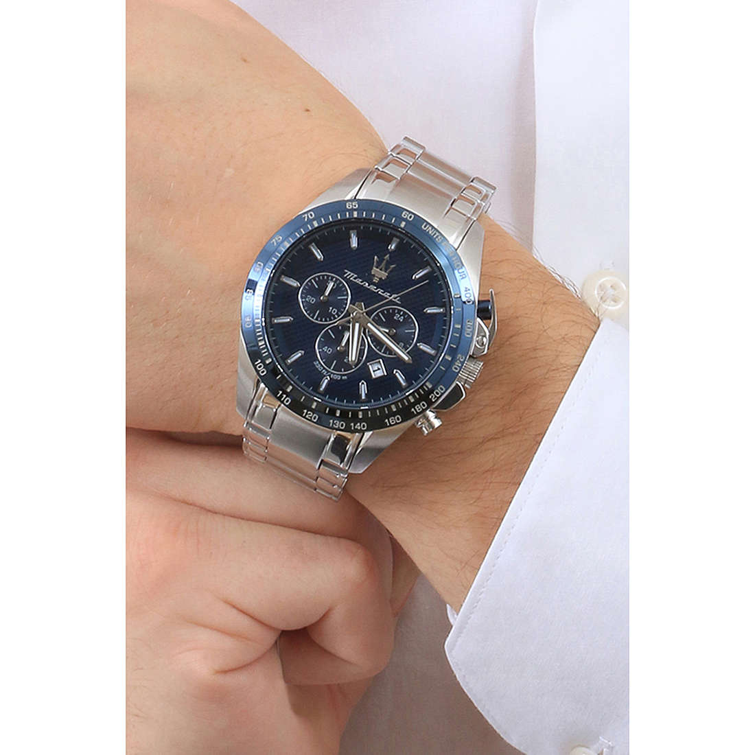  Shop Authentic Maserati Traguardo Chronograph Blue Dial 45mm Stainless Steel Watch For Men - R8873612043 - Luxxuri
