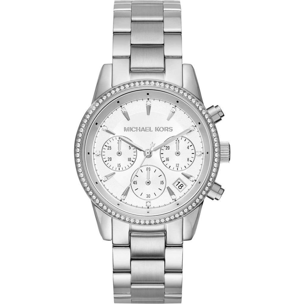  Shop Authentic Michael Kors Ritz Silver Dial Silver Steel Strap Watch for Women - MK6428 - Luxxuri