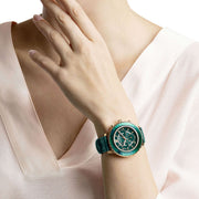  Shop Authentic Swarovski Octea Lux Chrono Emerald Green Dial Green Leather Strap Watch for Women - 5452498 - Luxxuri
