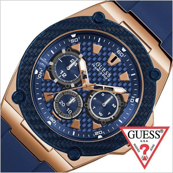  Shop Authentic Guess Legacy Chronograph Blue Dial Blue Rubber Strap Watch For Men - W1049G9 - Luxxuri