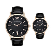  Shop Authentic Emporio Armani Renato Quartz Black Dial Black Leather Strap Watch For Men - AR2425 - Luxxuri