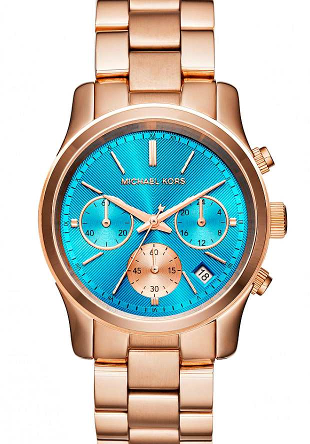  Shop Authentic Michael Kors Runway Chronograph Turquoise Dial Rose Gold Steel Strap Watch For Women - MK6164 - Luxxuri