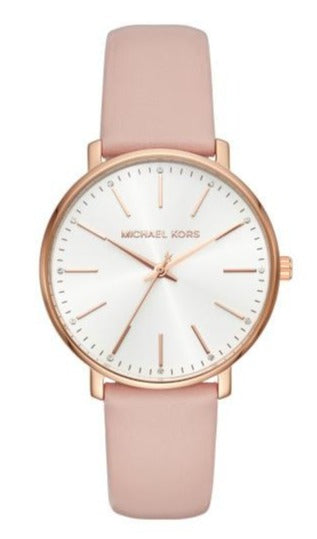  Shop Authentic Michael Kors Pyper Quartz White Dial Pink Leather Strap Watch For Women - MK2741 - Luxxuri