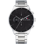  Shop Authentic Tommy Hilfiger Chase Quartz Black Dial Silver Steel Strap Watch For Men - 1791485 - Luxxuri