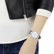  Shop Authentic Swarovski Era Journey Chronograph Silver Dial Purple Leather Strap Watch for Women - 5296835 - Luxxuri