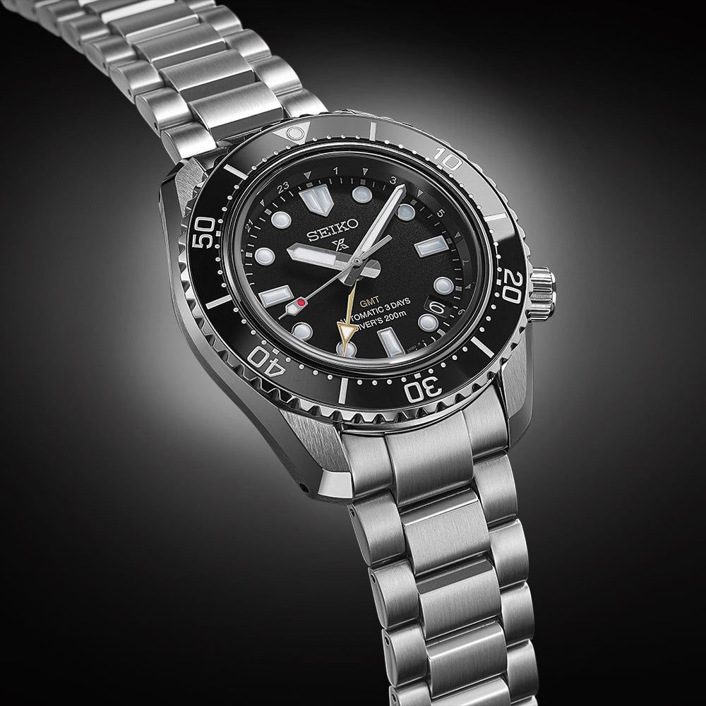  Shop Authentic Seiko Prosprex Dark Depths GMT Automatic Black Dial Silver Steel Strap Watch For Men - SPB383J1 - Luxxuri