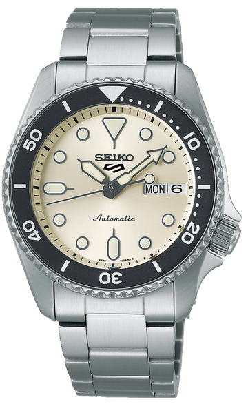  Shop Authentic Seiko 5 Sports SKX Automatic Cream Dial Silver Steel Strap Watch For Men - SRPK31K1 - Luxxuri