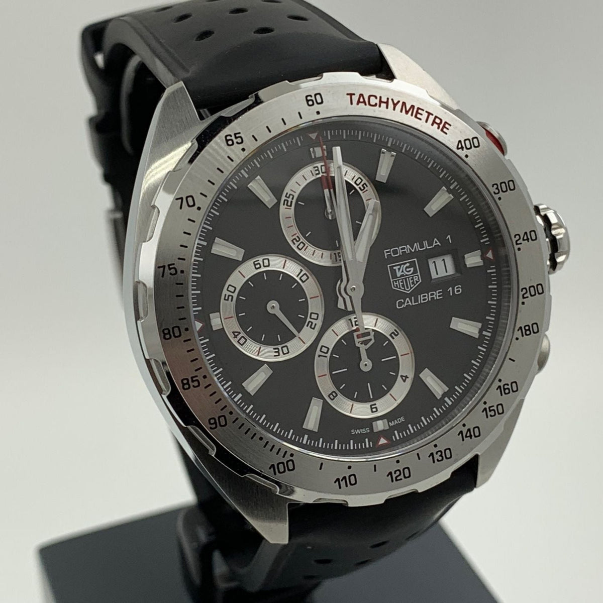  Shop Authentic Tag Heuer Formula 1 Calibre 16 Black Dial Black Leather Strap Watch for Men - CAZ2010.FT8024 - Luxxuri