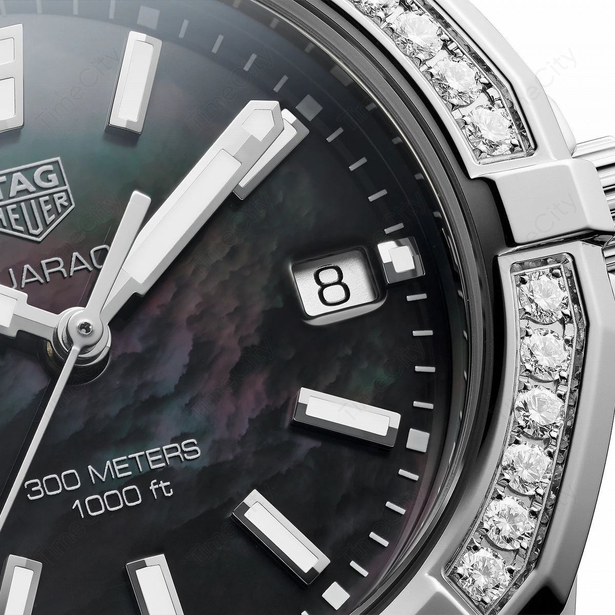 Tag Heuer Aquaracer Diamonds Mother of Pearl Black Dial Black Nylon Strap Watch for Women - WAY131P.FT6092