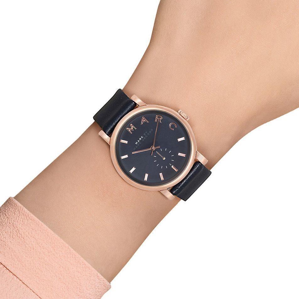  Shop Authentic Marc Jacobs Baker Navy Blue Dial Navy Blue Leather Strap Watch for Women - MBM1329 - Luxxuri
