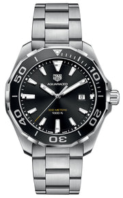  Shop Authentic Tag Heuer Aquaracer Quartz Black Dial Silver Steel Strap Watch for Men - WAY101A.BA0746 - Luxxuri