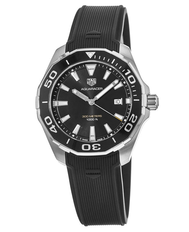  Shop Authentic Tag Heuer Aquaracer Quartz Black Dial Black Rubber Strap Watch for Men -  WAY101A.FT6141 - Luxxuri