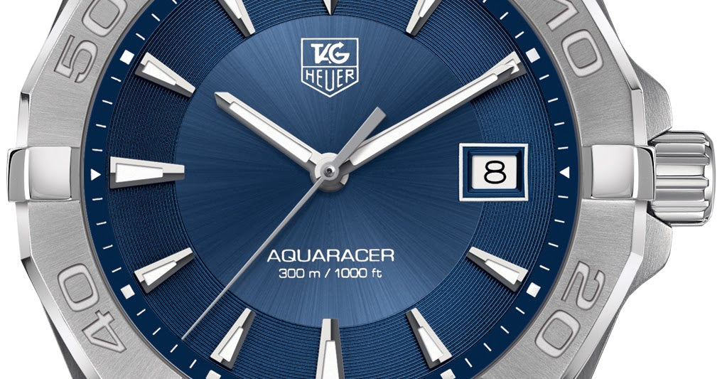 Shop Authentic Tag Heuer Aquaracer Quartz Blue Dial Silver Steel Strap Watch for Men - WAY1112.BA0928 - Luxxuri