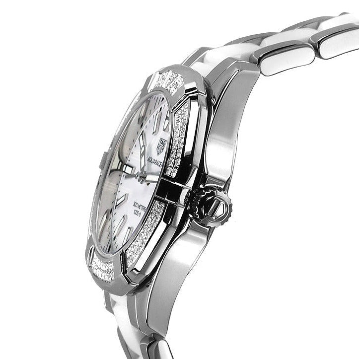 Shop Authentic Tag Heuer Aquaracer Diamonds White Dial Two Tone Steel Strap Watch for Women - WAY131F.BA0914 - Luxxuri