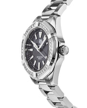  Shop Authentic Tag Heuer Aquaracer Quartz Diamonds Black Dial Silver Steel Strap Watch for Women - WAY131P.BA0748 - Luxxuri