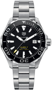  Shop Authentic Tag Heuer Aquaracer Black Dial Silver Steel Strap Strap Watch for Men - WAY201A.BA0927 - Luxxuri