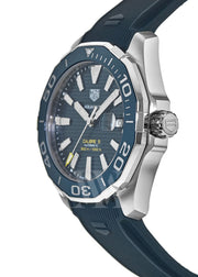  Shop Authentic Tag Heuer Aquaracer Calibre 5 Automatic Blue Dial Blue Rubber Strap Watch for Men - WAY201B.FT6150 - Luxxuri