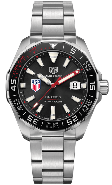  Shop Authentic Tag Heuer Aquaracer Automatic Match Timer Black Dial Silver Steel Strap Watch for Men - WAY201G.BA0927 - Luxxuri