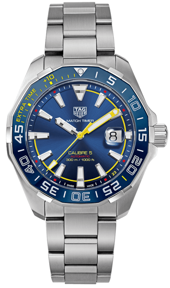  Shop Authentic Tag Heuer Aquaracer Caliber 5 Match Timer Shinji Kagawa Edition Blue Dial Silver Steel Strap Watch for Men - WAY201H.BA0927 - Luxxuri