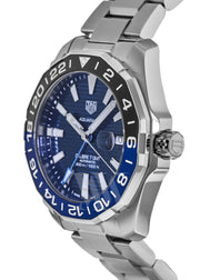  Shop Authentic Tag Heuer Aquaracer GMT Calibre 6 Automatic Blue Dial Silver Steel Strap Watch for Men - WAY201T.BA0927 - Luxxuri